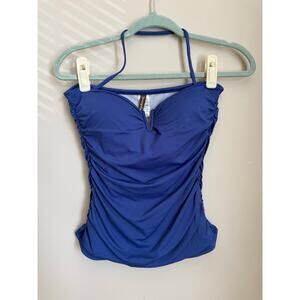 Tommy Bahama Blue Ruched Tankini Swim Top Size XS